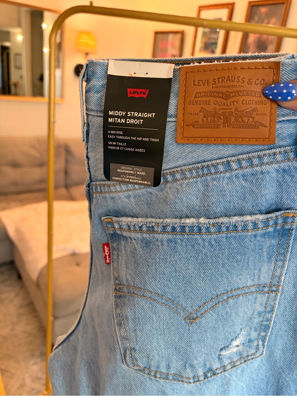 Levi Middy Straight Light Blue Jeans NWT